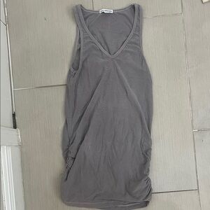 James Perse Charcoal V-Neck Tank Top